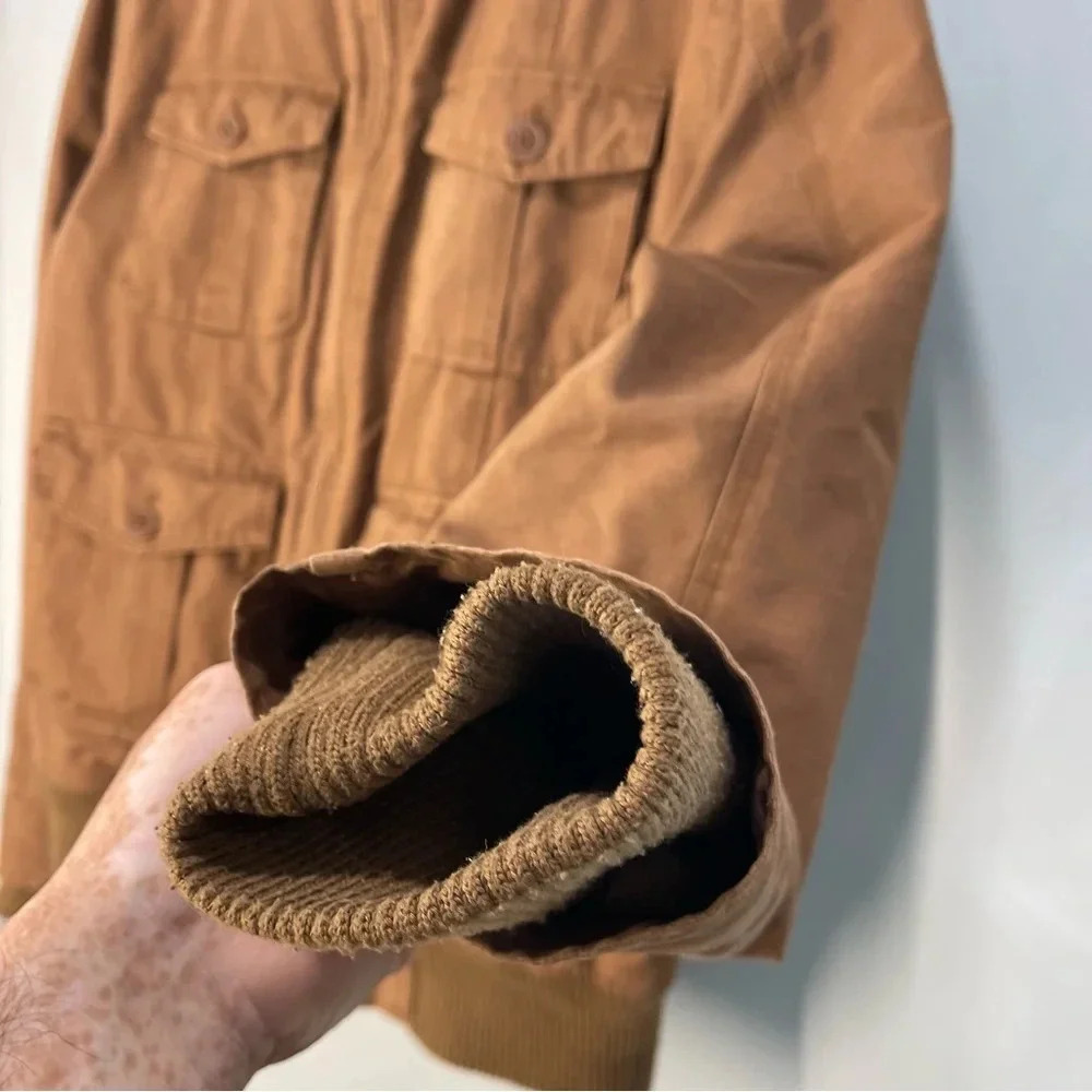Vintage Levi’s Brown Kaki Tan Utility Jacket coat Men Size XL Pockets all over - Picture 10 of 13